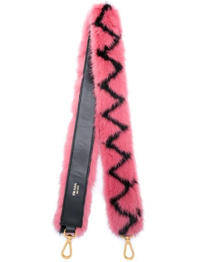 Prada Mink Fur Bag Strap In Multicolor