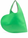 Coperni Heart Faux Leather Shoulder Bag In Green