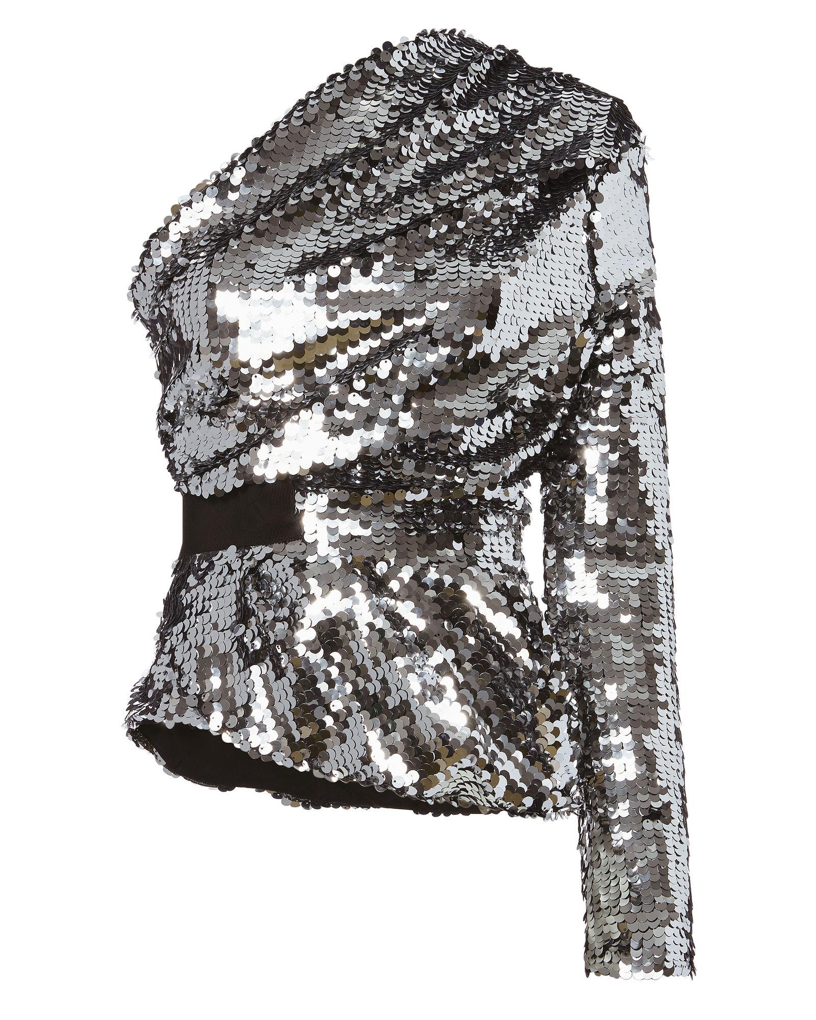 sequin one shoulder top