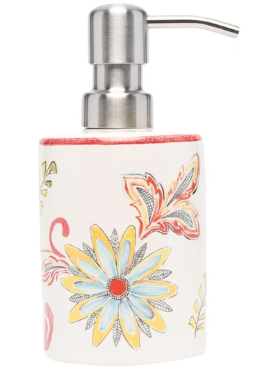 Etro Home Floral-print Soap Dispenser In White