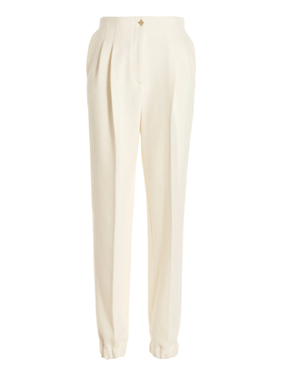 Rochas Texture Wool Trousers In White