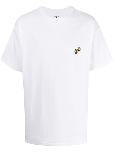 Readymade X Bape Logo-print Cotton T-shirt In White