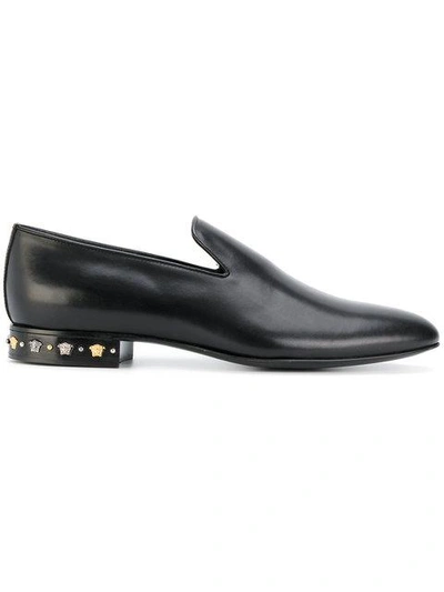 Versace Medusa Stud Roger Loafers In Black