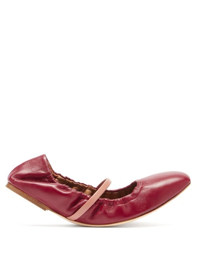 Malone Souliers Cher Leather Ballet Flats In Claret