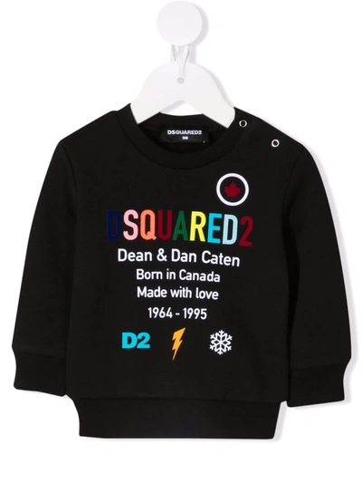 Dsquared2 Babies' Black Cotton Sweatshirt