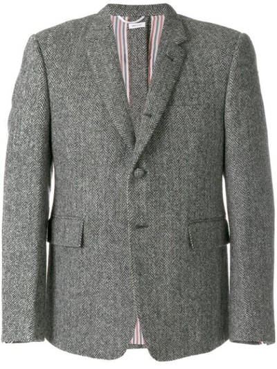 Thom Browne Black & White Wool Button Back Blazer