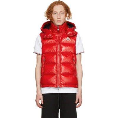 Moncler Bormes Hooded Down Puffer Vest In Red ModeSens