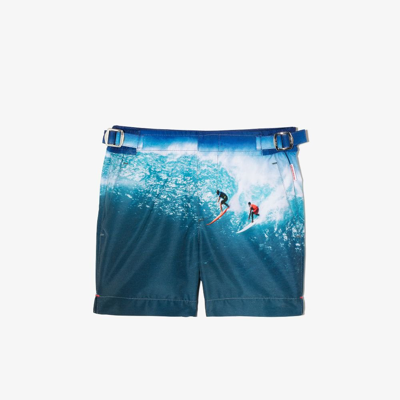 Orlebar Brown Kids' All-over Floral-print Swim Shorts In Blue
