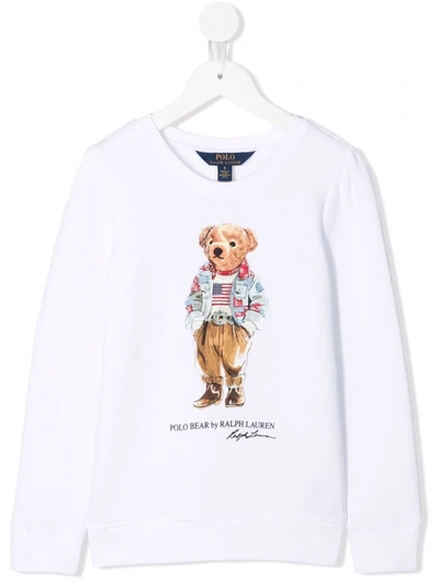 Ralph Lauren Kids' Polo Bear-motif Cotton T-shirt In White | ModeSens