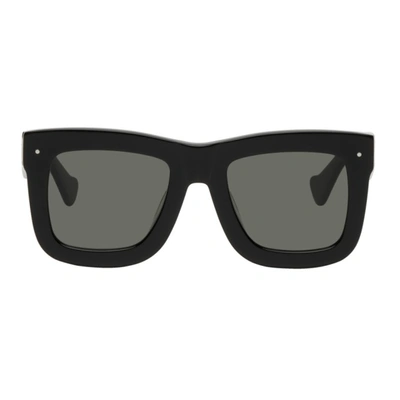 Grey Ant Black Status Sunglasses In Black/ Green