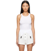 Kiki De Montparnasse Black Ribbed Garter Tank Top In White