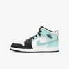 Jordan 1 Mid Little Kids' Shoe In White,black,tropical Twist