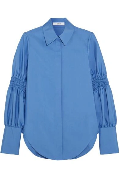 Adeam Smocked Cotton-blend Shirt