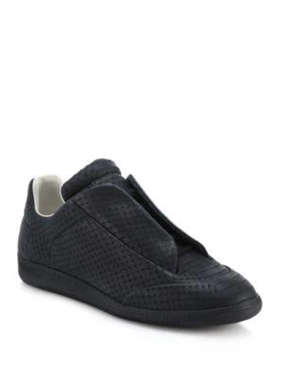 Maison Margiela Future Croc-embossed Leather Sneakers In Black