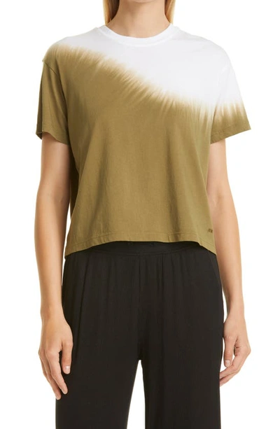 Atm Anthony Thomas Melillo Dip-dye Classic Jersey Cropped Tee In Talcolive