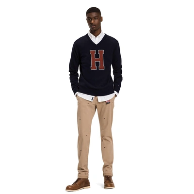 Tommy Hilfiger Hilfiger Letterman Sweater - Sky Captain Heather | ModeSens