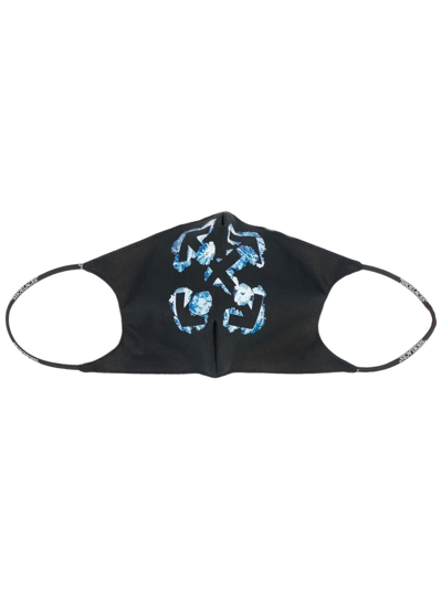 Off-white Floral Arrow Logo Adult Face Mask In Black