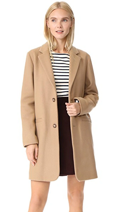 Apc Carver Single-breasted Wool-blend Coat In Leige