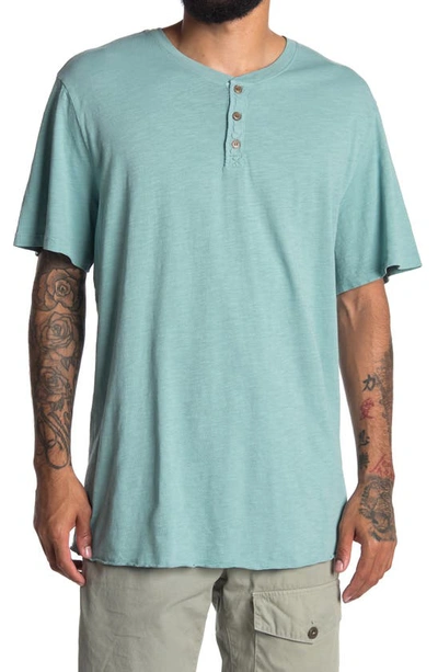 Marine Layer Henley Short Sleeve T-shirt In Green Mist