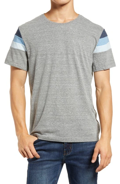 Marine Layer Re-spun Banks Colorblock Sleeve T-shirt In Heather Gray