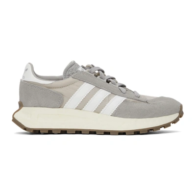 Adidas Originals Retropy E5 Leather-trimmed Suede And Twill Sneakers In Grey