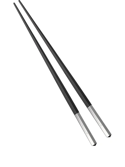 Christofle Uni Japanese Silver-plated Chopsticks In Black