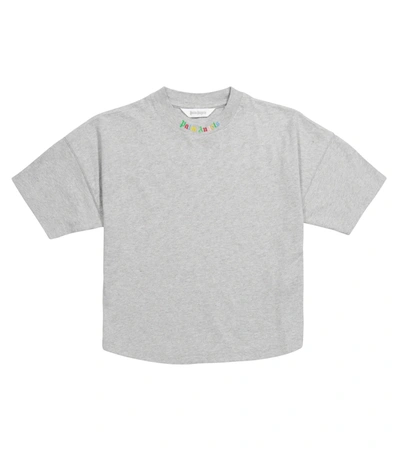 Palm Angels Kids' Grey T-shirt With Multicolor Print