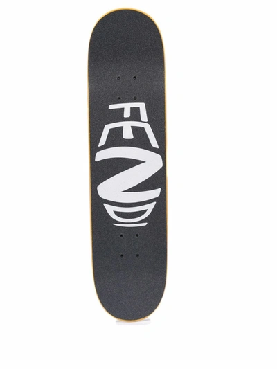 Fendi Ff-vertigo Monogram-pattern Skateboard In Black
