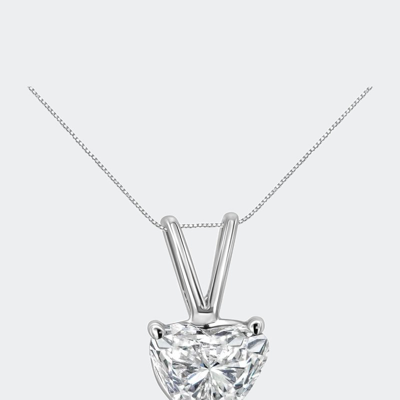 Haus Of Brilliance 14k White Gold 3/8 Cttw Heart-shaped Diamond Classic Solitaire 18" Pendant Necklace