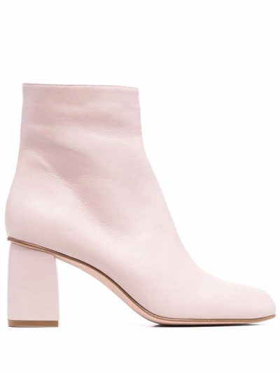 Redv Almond-toe Block-heel Ankle Boots In Rosa