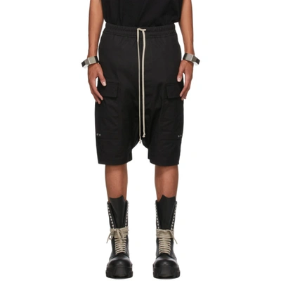 Rick Owens Drop-crotch Cropped Trousers In Black