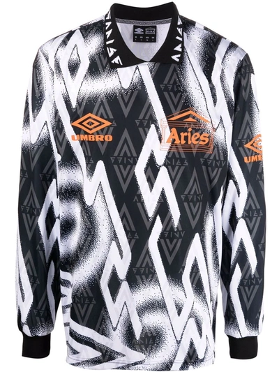 Aries Long Sleeve Football Jersey (black/white) In 黑色 | ModeSens