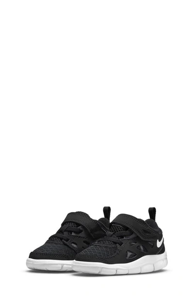 Nike Baby Black Free Run 2 Sneakers In Black/white-dark Gre