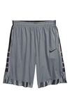 Nike Kids' Dri-fit Elite Athletic Shorts In Smoke Grey/ Black