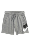 Nike Sportswear Kids' Club Athletic Shorts In Carbon Heather/ Smoke Grey