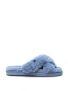 Michael Michael Kors Lala Faux Fur Slide Slipper In Blue