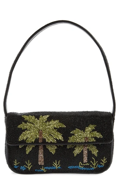 Staud Tommy Palm Beaded Baguette In Black