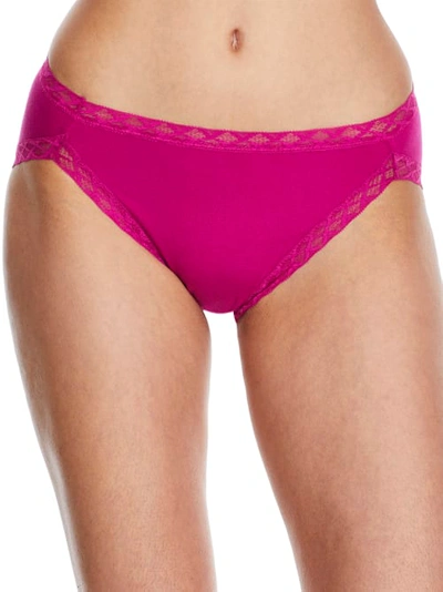 Natori Bliss Cotton French Cut Briefs In Berry Bold