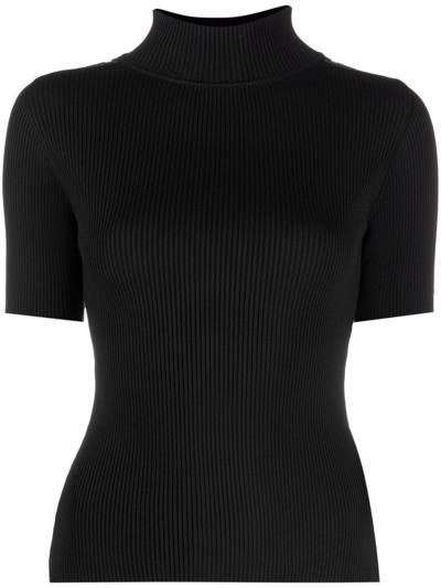 Off-white Bold Short Sleeve Turtleneck In Black