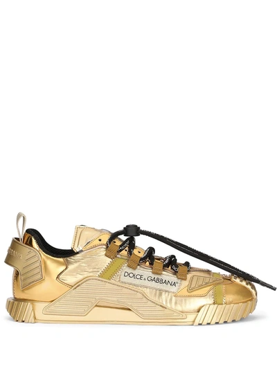 Dolce & Gabbana Ns1 Panelled Low-top Sneakers In Gold