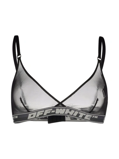 Off-white Logo-band Triangle Bra In Black