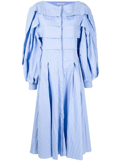 Palmer Harding Palmer//harding Grand Gesture Blue Checked Stretch-cotton Midi Dress
