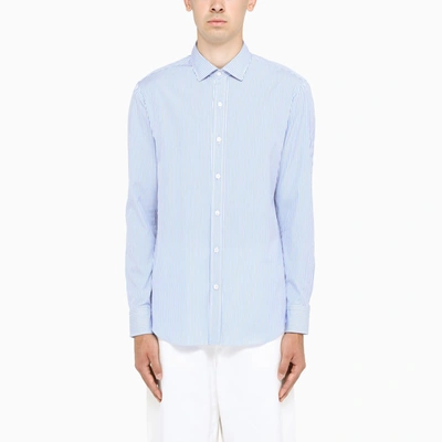 Salvatore Piccolo Blue/white Striped Shirt In Light Blue