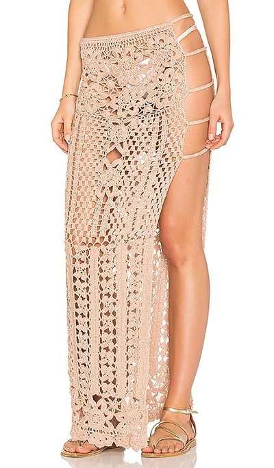 Frankies Bikinis Lauren Maxi Skirt In Taupe