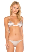 Fleur Du Mal Luxe Silk Triangle Bra In Gray