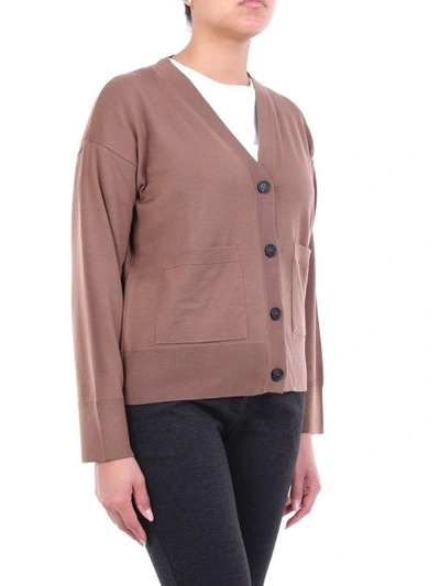 Alpha Studio Biscuit-colored Cardigan With V-neck In Neutral