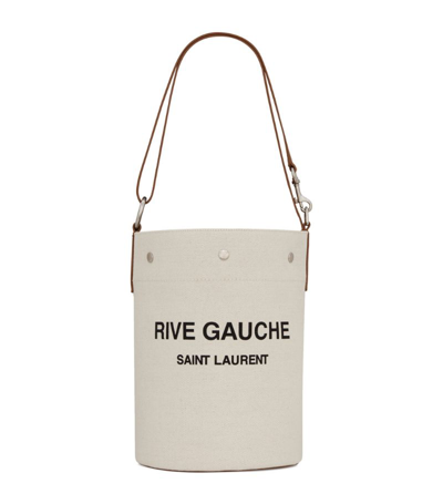 Saint Laurent Rive Gauche Bucket Bag In White