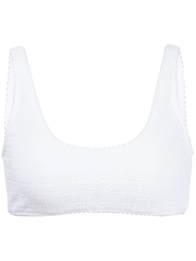 Alexander Wang T Logo-jacquard Bra In White