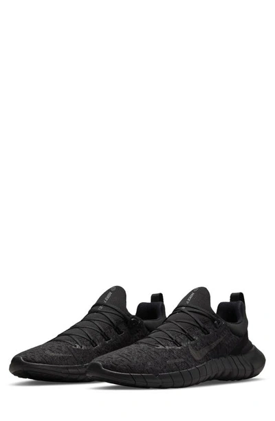 Nike Men's Free Run 5.0 Road Running Shoes In Black/ Off Noir