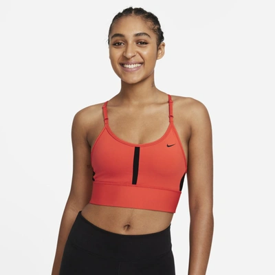 Nike Women's Indy Light-support Padded Longline Sports Bra In Red